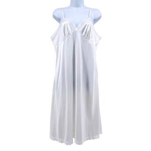 Vintage Deena White Slip Dress Lace Trim Size 40 (US 8-10) Lingerie USA Made